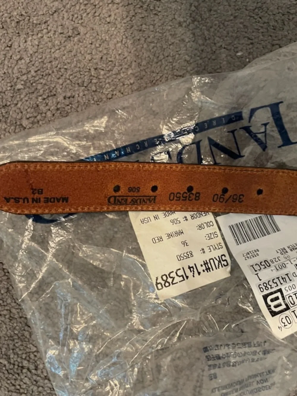 Men’s Lands’ End Woven Stretch Belt (NWT)